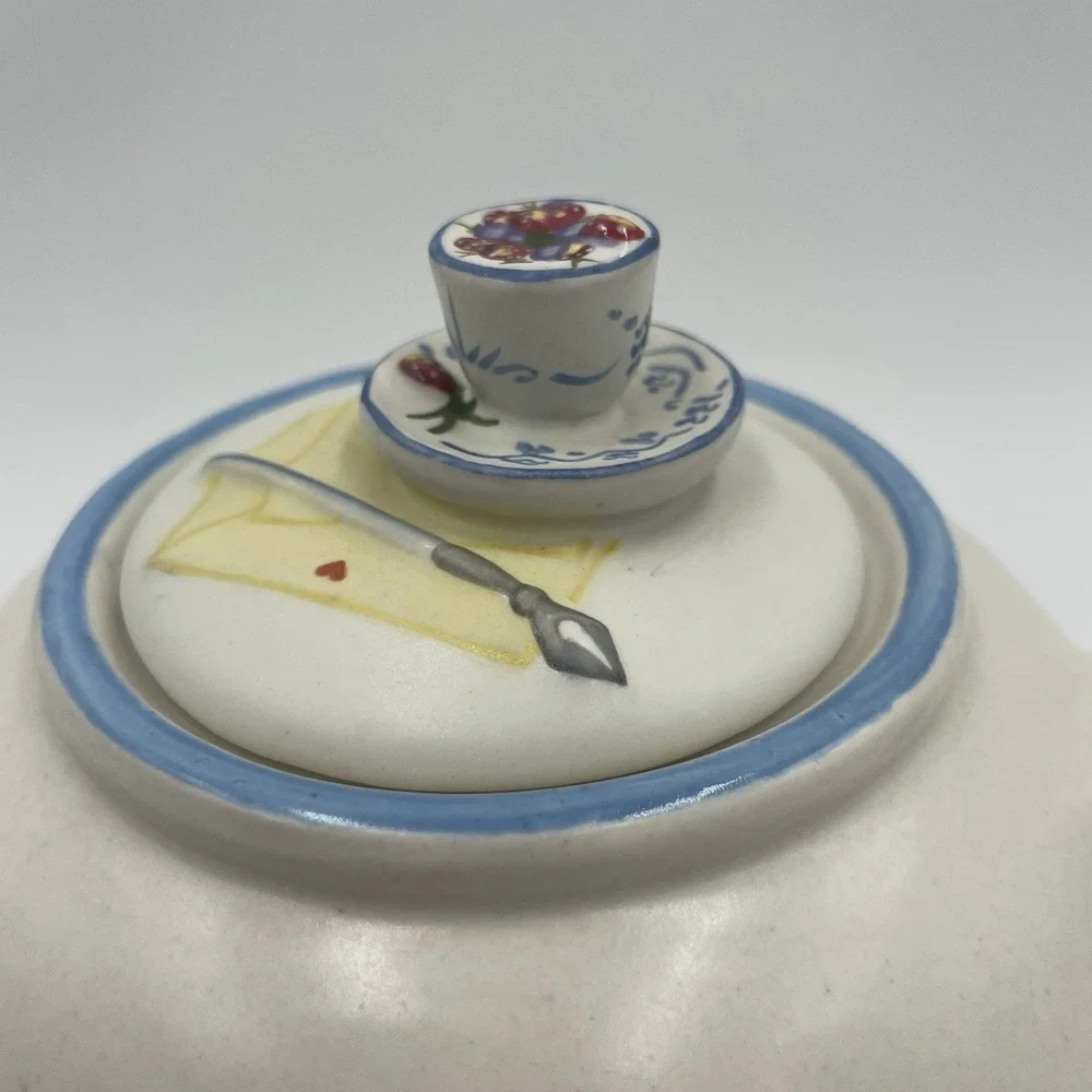 90s Cottagecore Teapot with Birds Vtg Marjolein Bastin Nature Friendship Poem